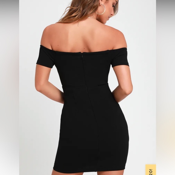 Lulus Cheers to This Black Off-the-Shoulder Bodycon Dress Size L - Picture 4 of 8